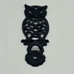 Vintage Cast Iron Black Owl Wall Hanging